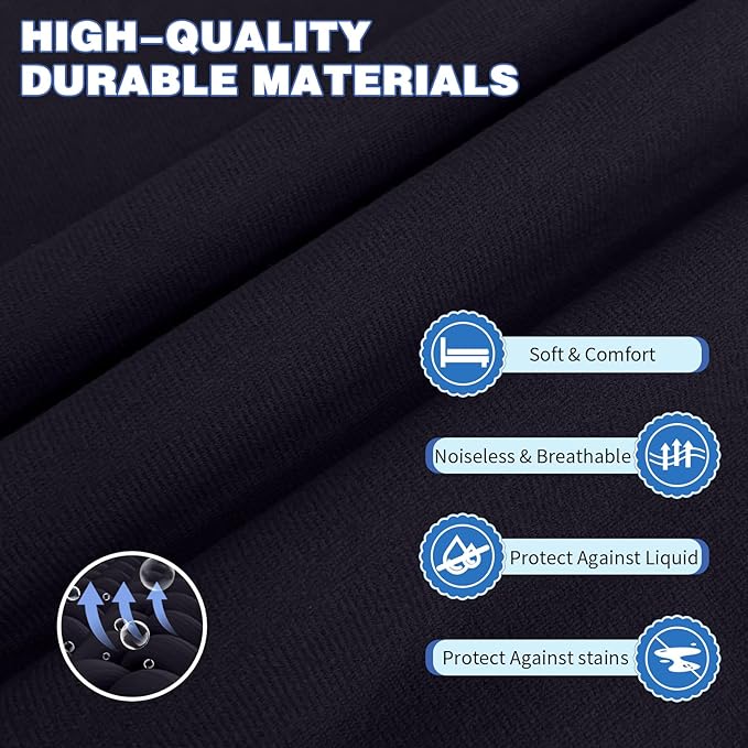 King Mattress Protector, Waterproof Mattress Cover with 18" Deep Pocket Bed Cover, Fitted Sheet Style Noiseless Breathable Machine Washable, Black (76"x80")