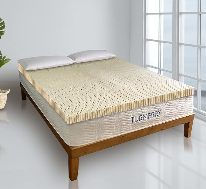 7 Zone Green Natural Organic Latex Mattress Topper California King Size - 2 inch - Soft Plush Pillow Top - GOLS Certified Latex Foam Bed Pad for Side Sleepers Zonal Support Durable and Breathable