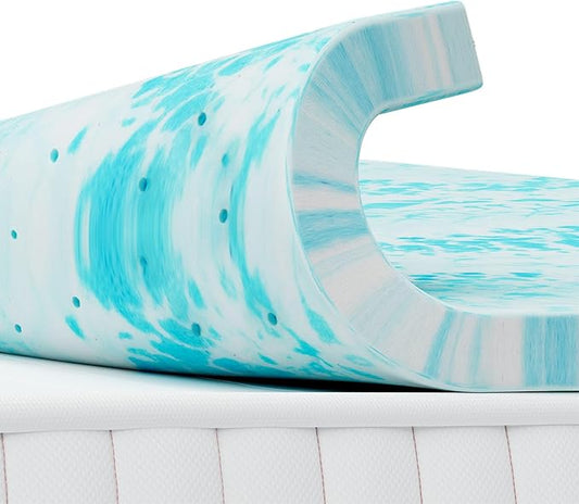 4 Inch Mattress Toppers Memory Foam Cooling Gel Infused for Enhanced Comfort, CertiPUR-US Certified Breathable Bed Topper Pad with Support for Sleeper Sofa Couch RV Camper, California King
