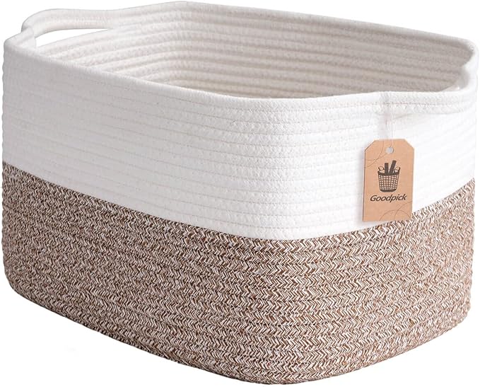 Goodpick Cube Storage Bins - Shelf Baskets for Toys Storage, Closet Storage Bins for Towel Book Clothes, Woven Basket for Shelves Baby Laundry Basket, 13''x10''x9'' by Goodpick