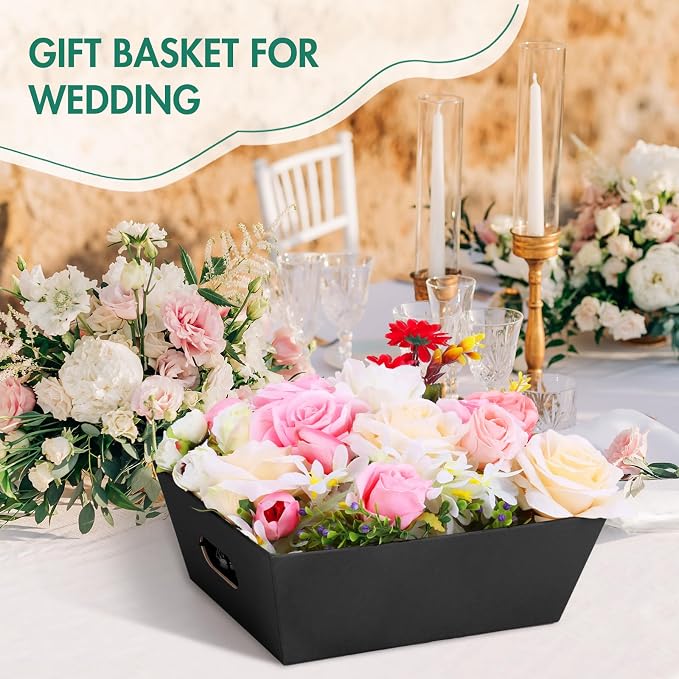 AFOROEOA 20PACK Baskets for Gifts Empty, 10x12”Thick Black Gift Basket with 20 Bows 20 Bags Empty Gift Baskets for Christmas, Valentine’s Day, Easter, Birthdays, Snacks, Farmers Market - Image 8