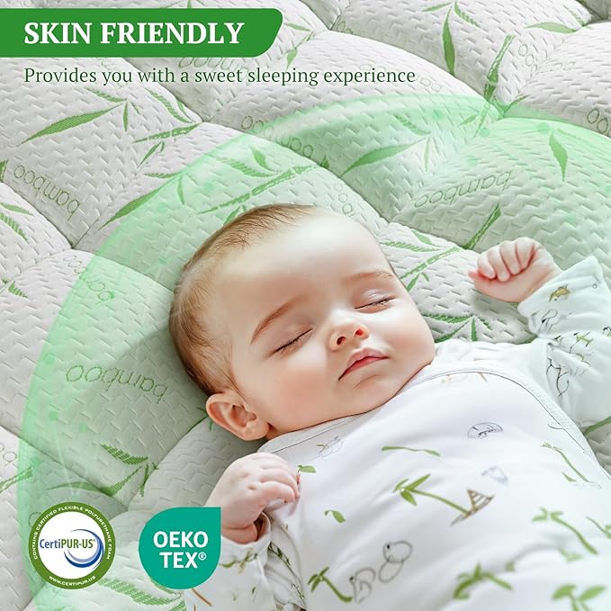 3 Inch Mattress Topper Queen Size - 1500GSM 3D+7D Down Alternative Fill Pillow Top Mattress Pad, Viscose Made from Bamboo Cover, Extra Firm for Back Pain, 6"-18" Deep Pocket (60"x80")