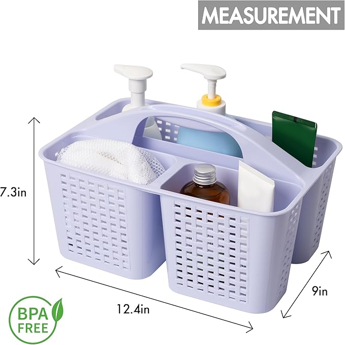 Tiawudi Portable Shower Caddy, Caddy Organizer with Handle, Plastic Shower Basket Hold Soap, Shampoo, Hair Supplies and Beauty Products, Cleaning Supplies Organizer for Home, Dorm, Shelf and Cabinet - Image 2