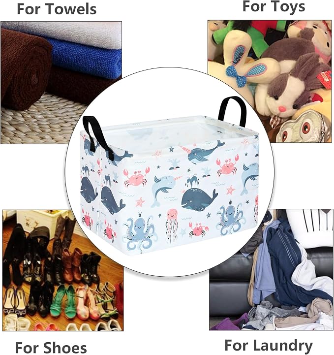 MAIZMZ Baby Storage Basket Cute Gifts Basket Toys Organizer Waterproof Kids Hamper Nursery Bins Women Storage Cube for Home/Dorm/Kitchen/Pet/Office/Closet/Shelf/Room Decor - Image 5
