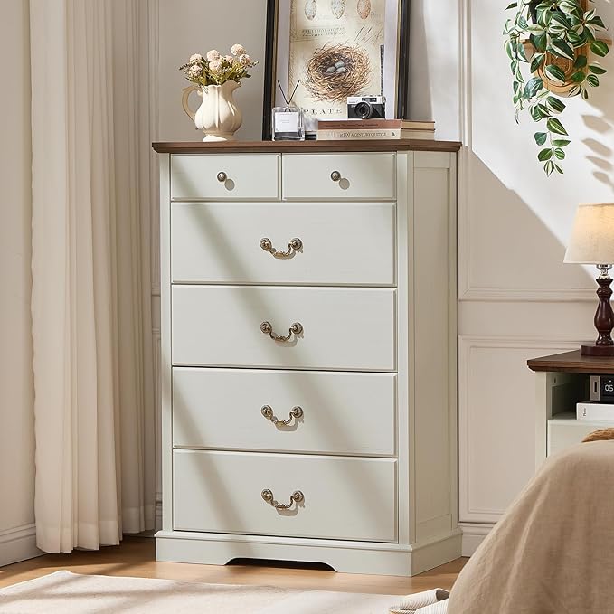 Farmhouse Dressers & Night Stand Set of 3,54" Wide 7 Drawer Dresser & 45" Tall Chest of Drawers, 18" Wide 2 Drawers End Table with Charging Station,Furniture Dresser Sets for Home,White
