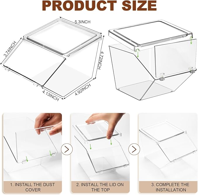 Yerliker 16 Pcs Clear Plastic Storage Bins with Lids Large Stackable Pantry Storage Organizer Bins Kitchen Organization Cabinet Organizers Ideal Containers for Fridge Kitchen abinets Bathroom