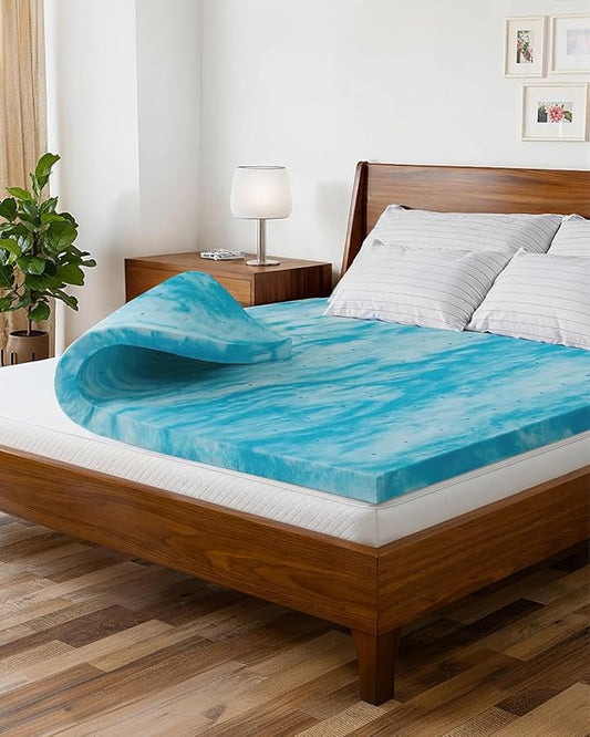 Super Soft Memory Foam Mattress Topper Cal King Size - 2 Inch Breathable Gel Infused Memory Foam - Plush Feel Ventilated Mattress Pad - Pressure & Pain Relief Bed Topper - CertiPUR-US & Oeko-Tex