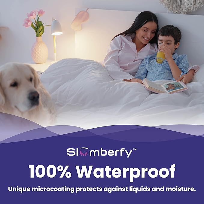 Twin Size Waterproof Viscose Made from Bamboo Mattress Encasement by Slumberfy - Premium Skin-Safe Mattress Protector with 360° EZ Zipper, Bed Bug, Zippered Encasement (39x75 in)