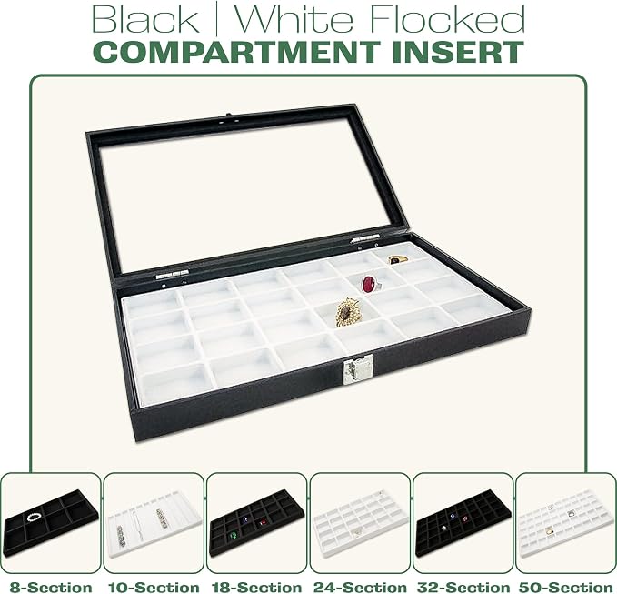 TheDisplayGuys For Your Modern Living 2-Pack 144-Ring Holders Velvet Foam Padding Jewelry Inserts - Tray/Case Liners - Retail Display, Storage (Black) by The Display Guys - Image 7