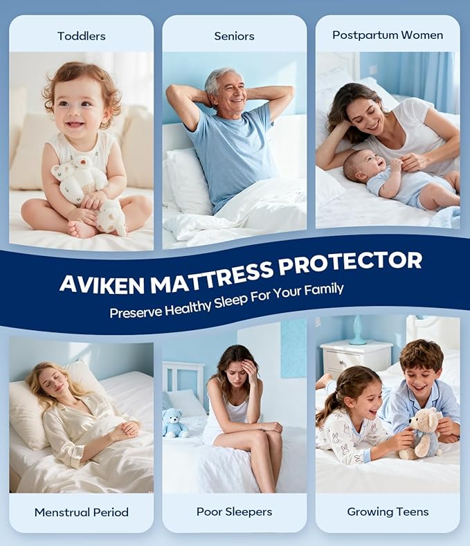 Waterproof Mattress Protector Twin Size, Soft Breathable Mattress Pad with Deep Pocket 8"-21", Noiseless 3D Air Fabric Cooling Mattress Cover for Bed, Machine Washable, Grey