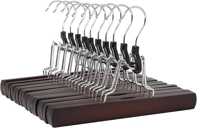 Amazon Basics Wooden Pants Hangers - Cherry, (Pack of 60) by AmazonBasics