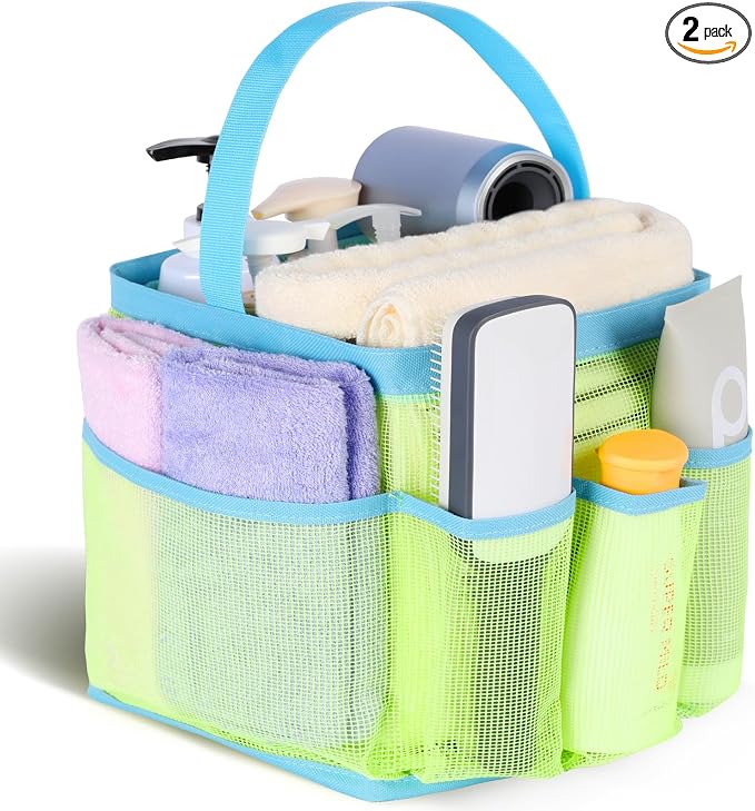 EUDELE Mesh Shower Caddy Portable, 8-Pocket Large Capacity, Quick Dry, Easy Clean, Ideal for Beach, Swimming, Gym, Travel by EUDELE