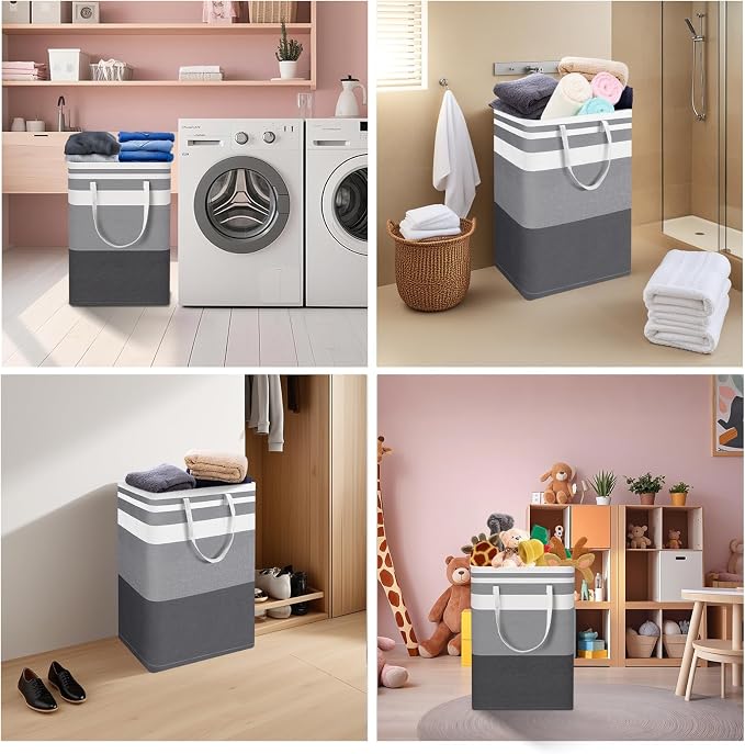 2-Pack Large Laundry Bag, Waterproof,Collapsible Tall Clothes Hamper with Extended Handles for Clothes Toys in the Dorm and Family,NO have Wire frame！ not stand up! - Image 4