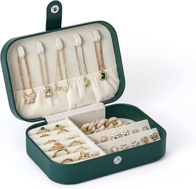 CASEGRACE Jewelry Box For Women Portable Travel Jewelry Case for Necklace Earring Rings Jewelry Holder Case Gift Box Girls by Casegrace
