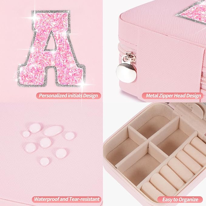 Uygafly Christmas Gifts for Girls 3 4 5 6 7 8 9 10 11 12 13 14 Year Old,Gifts for Teens Kids Daughter Sister Birthday Gifts for Women - Travel Jewelry Case Small Box Cute Stuff | Pink,A - Image 4