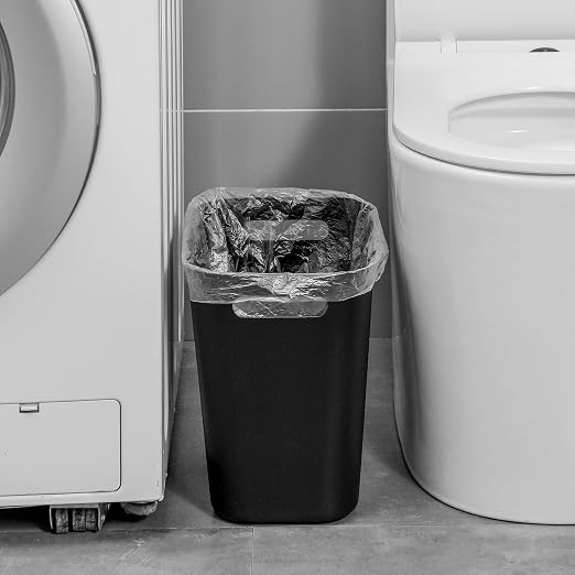 UUJOLY Plastic Small Trash Can Wastebasket, Garbage Container Basket for Bathrooms, Laundry Room, Kitchens, Offices, Kids Rooms, Dorms, 3.5 Gallon, Black, 3 Pack - Image 5