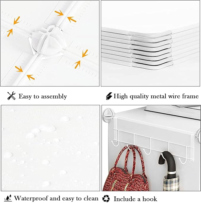 AWTATOS Closet Organizer 8 Cube Storage Shelves Closet Clothes Organizers and Storage Stackable Cubby Shelving for Closet Bedroom Living Room Office White - Image 6