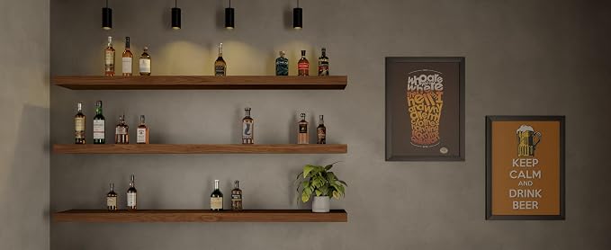 ROGMARS 60Inches Long Walnut Floating Shelves,Rustic Solid Wood Farmhouse Wall Shelves with Invisible Brackets for Bathroom, Living Room, Bedroom, Kitchen Set of 3 - Image 6