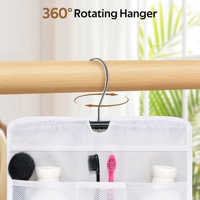 MISSLO Shower Caddy Organizer 5 Pockets Roll up Hanging Bathroom Accessories Storage for Camper, RV, Gym, Cruise, Cabin, College Dorm Shower, Small - Image 4