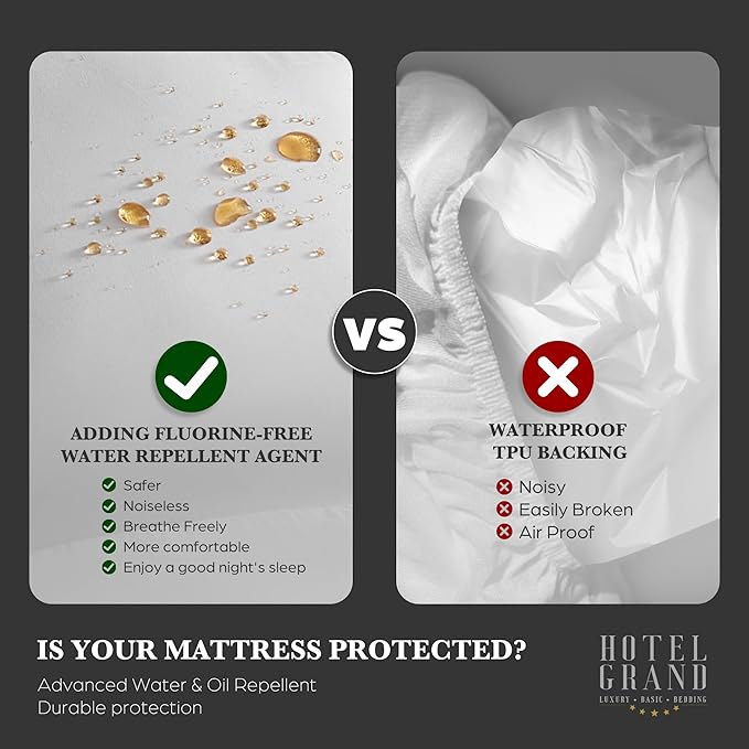 Hotel Grand Pillow Top Mattress Topper Cal King Size - Waterproof Mattress Protector Quilted Fitted Mattress Pad Cover with 8-20 Inch Deep Pocket Down Alternative Fill (72x84 inch, White)