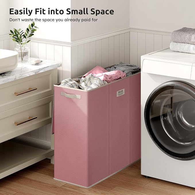 SOLEDI 180L 3-Section Laundry Hamper with Lid, Extra Large Dirty Clothes Basket with Sturdy Handles for Laundry Room & Bedroom - Durable Organizer for Sorting Laundry - Image 5