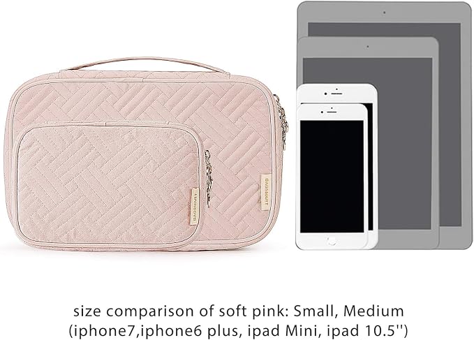 BAGSMART Travel Jewelry Organizer Case Small Jewelry Roll for Journey-Rings, Necklaces, Earrings, Bracelets, Soft Pink - Image 5