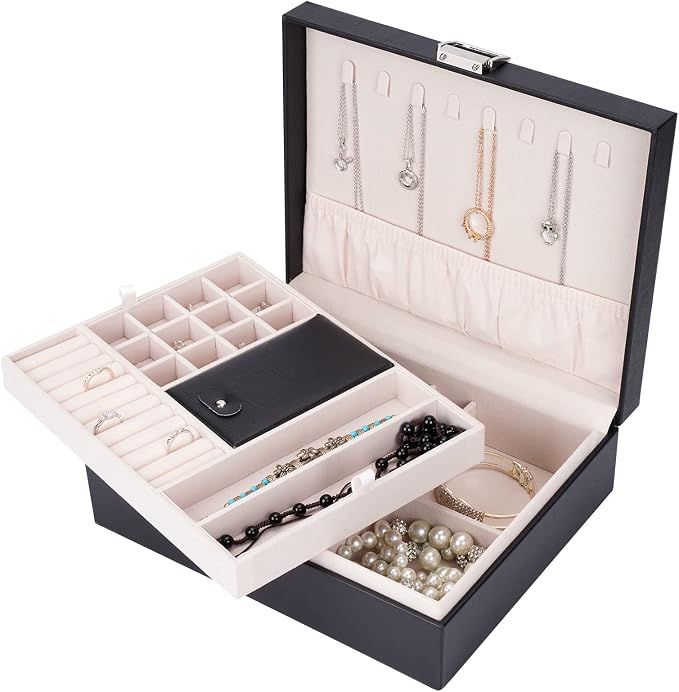 Jewelry Box Organizer, Travel Jewelry Storage Boxes Necklace Holders Display Tray Storage Case(BLACK) ¡­ by ATAIMEISEN