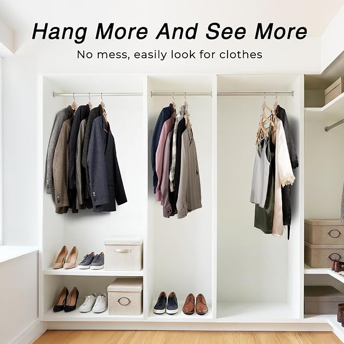 HOUSE DAY Space Saving Hangers 20 Pack, Clear Clothes Hanger Connector Hooks, Heavy Duty Hangers Space Saver, Premium College Dorm Room Essentials, Closet Organizers and Storage - Image 7