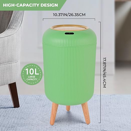 Pukomc Smart Sensor Wastebasket, Convenient and Hygienic Easy to Use, Technology Sensor Waterproof Wastebasket Plastic Trash can for Kitchen, Bathroom, Bedroom, Living Room, Office and Outdoor Green - Image 5