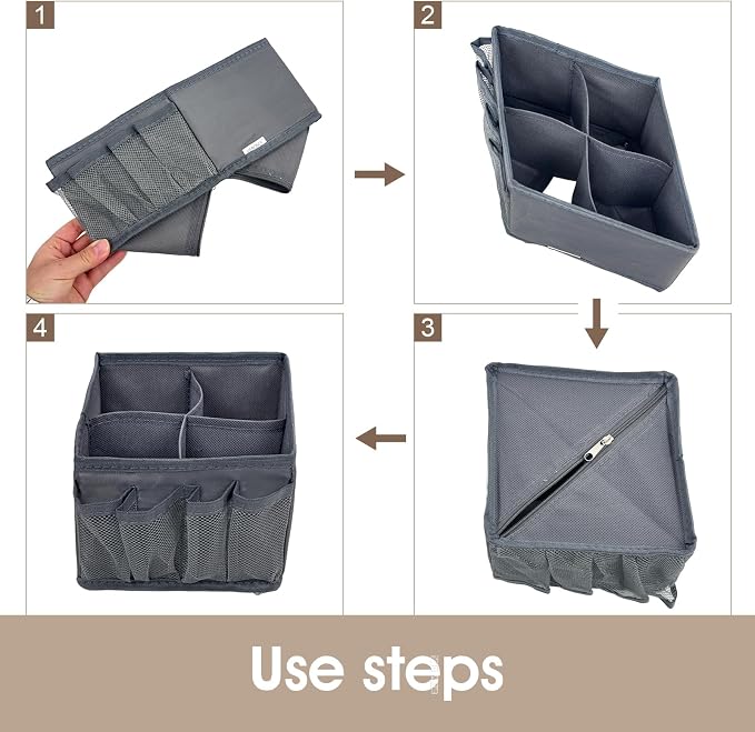 VERONLY Cosmetic Storage Bins Makeup Organizer, Adjustable Multifunction Storage Box Desk Drawer Divider for Makeup Brushes, Bathroom Countertop or Dresser, Set of 4 - Image 7