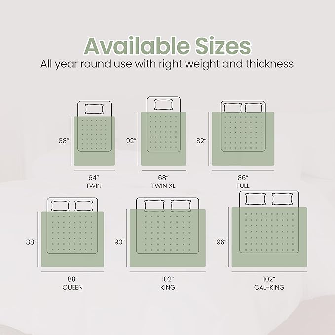Utopia Bedding Twin Comforter Duvet Insert, Quilted Sage Green Comforter with Corner Tabs, Box Stitched Down Alternative Comforters Twin Size 64 x 88 inches