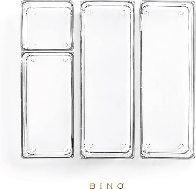 BINO 4-Piece Modular Drawer Bin Set | Bathroom & Vanity Drawer Organizer Trays - Small - Image 5
