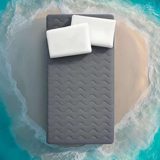 Sleep Zone Cooling Mattress Protector Twin, Waterproof Bedding Pad for Hot Sleepers, Soft & Breathable Mattress Topper, Deep Pocket Mattress Cover，Hotel Quality (Dark Gray，Twin)