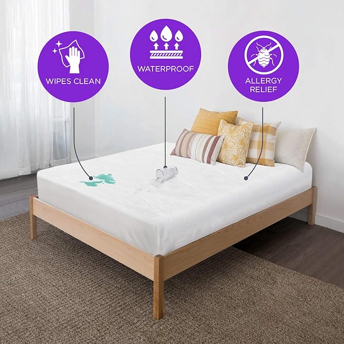 BLISSFORD Plastic Mattress Protector - Heavy Duty, Fitted Vinyl - Plastic Mattress Cover Full, Rubber Sheets for Bedwetting Adult or Child, 100% Waterproof Sheets Full Size