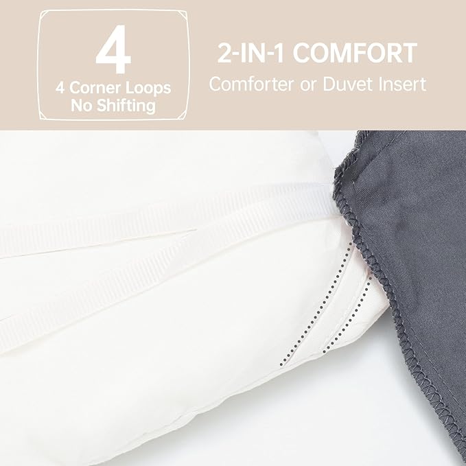 MUXHOMO King Size Comforter Set, All Season Ultra Soft Down Alternative Bedding - 3 Piece Lightweight Bed Set Includes 1 Comforter (104"x90") and 2 Pillow Shams (20"x36"), Wihte