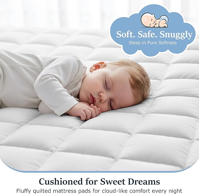 LUX Décor Twin XL Mattress Pad- 8 Pack - Quilted Elastic Fitted Mattress Cover Protector Upto 16 Inches Deep Pocket - Soft Breathable Noiseless Mattress Topper (39 X 80)