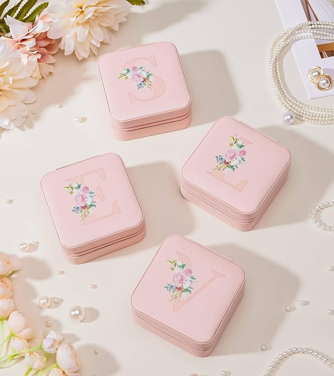 Enthralite Travel Jewelry Box for Girls: Traveling Jewelry Case Gift for Women - Mini Organizer for Necklaces Earrings Pink B - Image 9