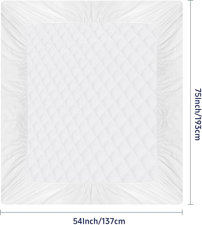 Mattress Cover, Waterproof Mattress Cover, Full-Size Ultra-Soft and Breathable, Machine Washable, Suitable for Home, Bedroom, and Hotel Use.(Blue Full)