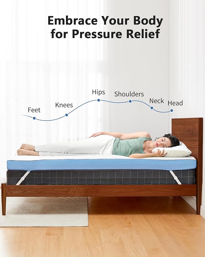 PERLECARE 3 Inch Firm Mattress Topper Twin Size, Cooling Gel-Infused & Bamboo Charcoal Memory Foam Bed Topper for Pressure Relief, High-Density Mattress Pad with Removable Cover, CertiPUR-US Certified