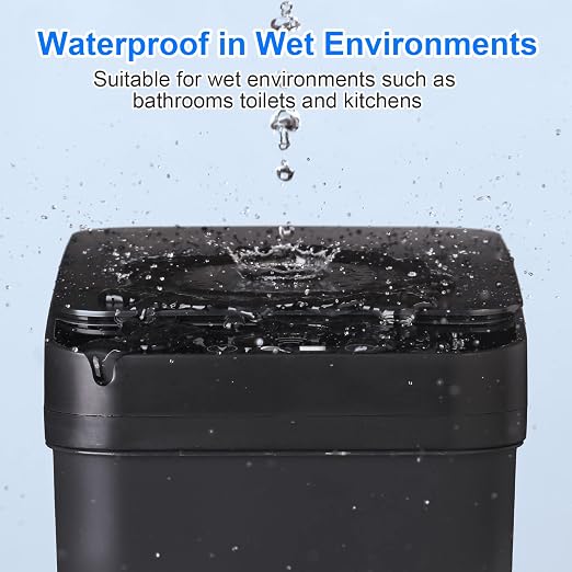 Anborry Bathroom Automatic Trash Can 2 Pack 2.2 Gallon Touchless Motion Sensor Small Slim Garbage Can with Lid Smart Electric Narrow Garbage Bin for Bedroom Office Kitchen (Black) - Image 3
