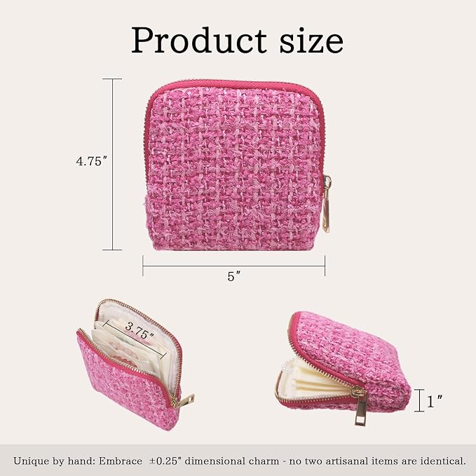 Stratalife Jewelry Travel Case - Small Jewelry Pouch for Bracelets Necklace Bangles Healing Crystal, Portable Earring Ring Organizer for Traveling with Zipper Gift for Women, Rose Pink - Image 4