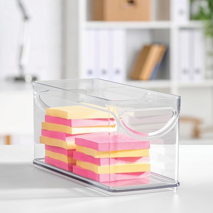 iDesign Narrow Pantry Bin with Handles for Kitchen Cabinets or Fridge, Set of 2, Clear, Made in USA - Image 6