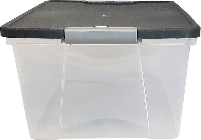 HOMZ 8-Pack Snaplock, Small Clear Plastic Storage Organizer Bins with Lids, 15 Quart, Gray - Stackable Container Boxes for Bedroom, Bathroom, Garage, and Office Organization - Image 9
