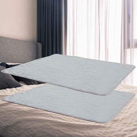 Couples Waterproof Mat Lover Reusable Stainproof Blanket Quiet Easy Use Mattress Protector for Adult Multi Functional Bed Sheet Couple Messy Play Pleasure Comfort(27 x 27 in,Grey,2 Pcs)
