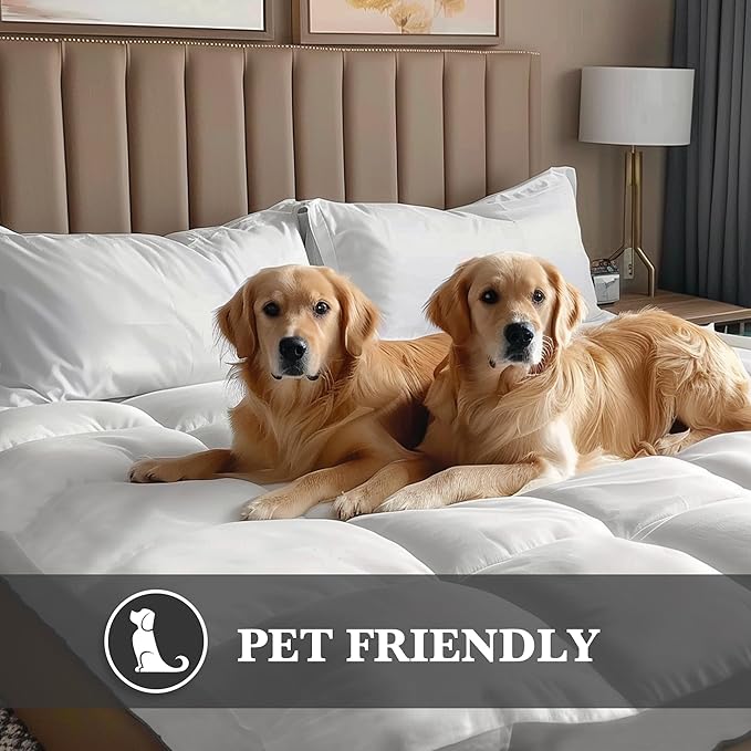 Hotel Grand Pillow Top Mattress Topper Cal King Size - Waterproof Mattress Protector Quilted Fitted Mattress Pad Cover with 8-20 Inch Deep Pocket Down Alternative Fill (72x84 inch, White)