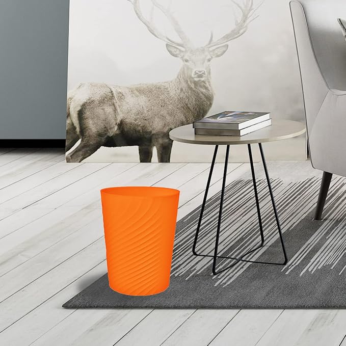 DAJITRE 1.8 Gallon Small Trash Can Wastebasket Recycling Bin Slim Profile for Compact Spaces Bathroom, Office, Bedroom, Kitchen (1.8 Gallon, Orange) - Image 6