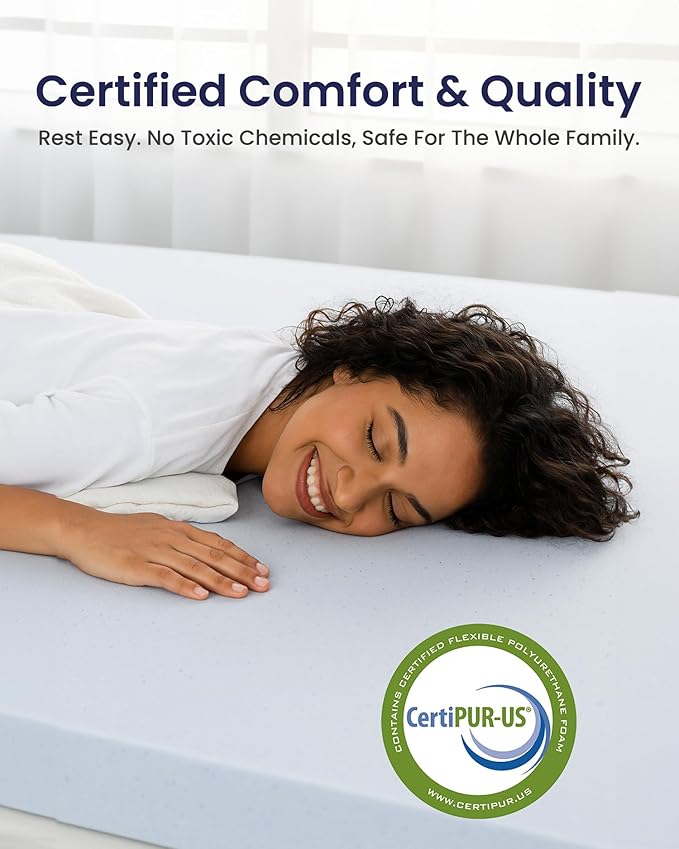 Gel-Infused Memory Foam Topper by LOUNJ Bedding