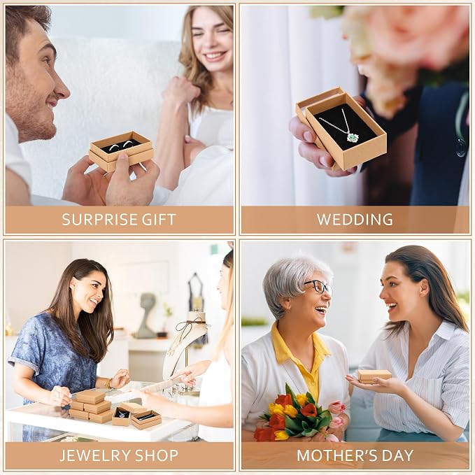 Batiyeer 36 Pcs Cardboard Jewelry Gift Boxes Jewelry Boxes Packaging Small Earring Gift Box with Lids for Necklace Ring Bracelet Party - Image 4