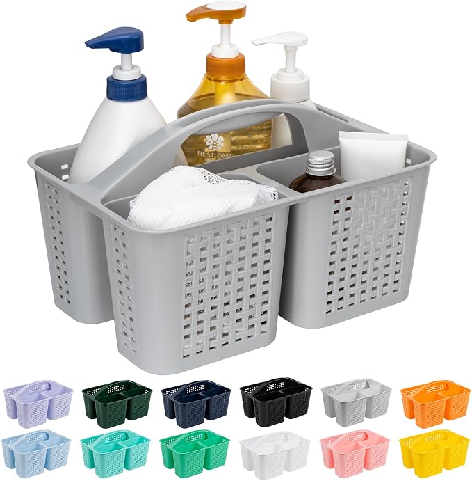 Tiawudi Portable Shower Caddy, Caddy Organizer with Handle, Plastic Shower Basket Hold Soap, Shampoo, Hair Supplies and Beauty Products, Cleaning Supplies Organizer for Home, Dorm, Shelf and Cabinet by Tiawudi