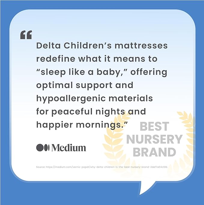 Delta Children Breathable Crib Mattress Pad Cover - 100% Breathable Mattress Pad Cover for Cribs - Elastic Edges for Secure, Universal Fit - Machine Washable - 1 Pack, Blue